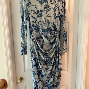 Tommy Hilfiger Long Sleeve Floral Print Wrap Dress
